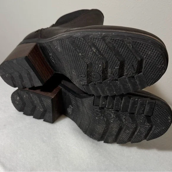 SOREL Dark Brown Leather Cate Chelsea Slip On Boots Women’s Size 7 - Picture 6 of 7